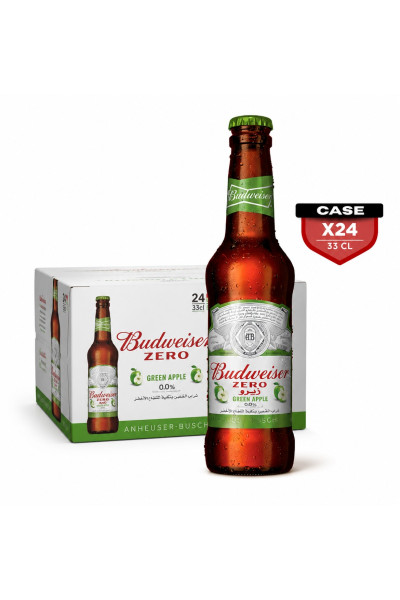 Bud Green Apple  Zero Bottle Non Alcoholic 24 X 33cl