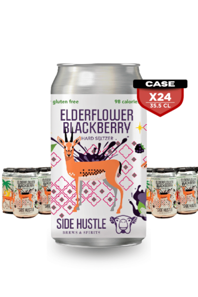 Side Hustle Elderflower Blackberry Hard Seltzer 35.5cl Can x24