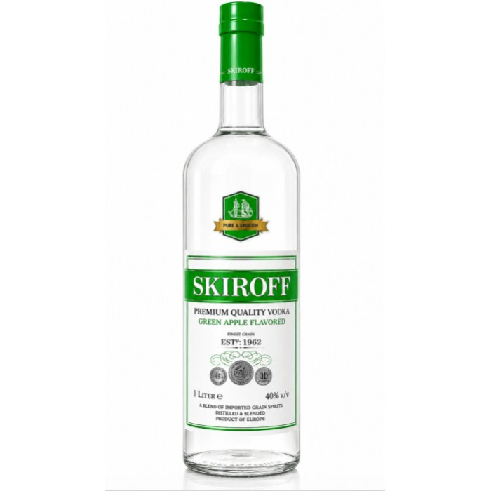 Skiroff Green Apple Vodka 1L Bottle