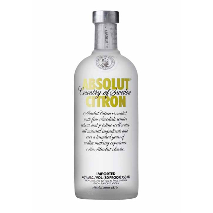 Absolut Citron Vodka 75cl Bottle