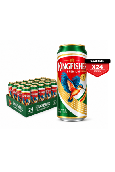Kingfisher Premium Green Beer  50cl Can x24