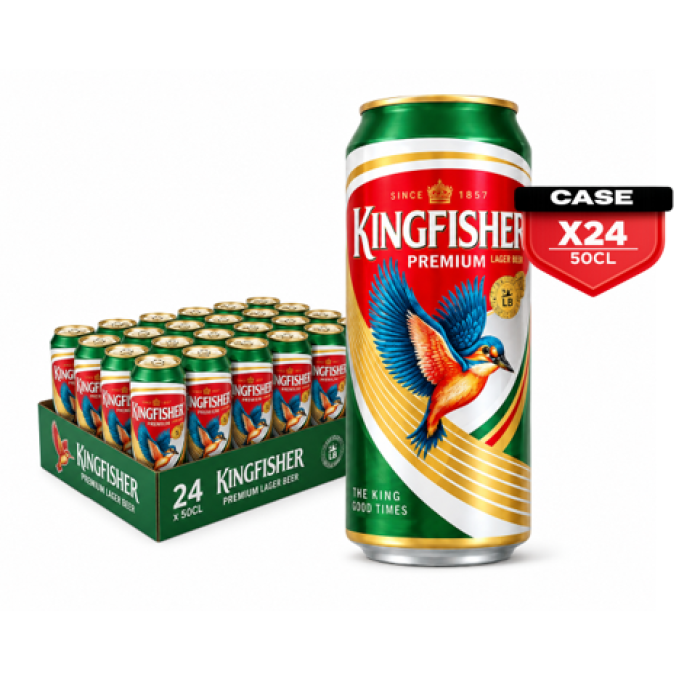 Kingfisher Premium Green Beer  50cl Can x24