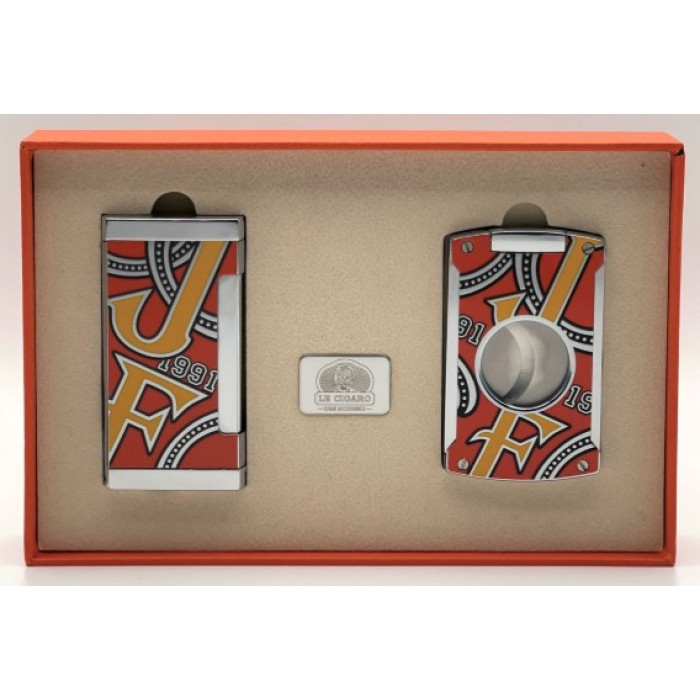 Creative Cigar Lighter & Cutter Gift Set - Red