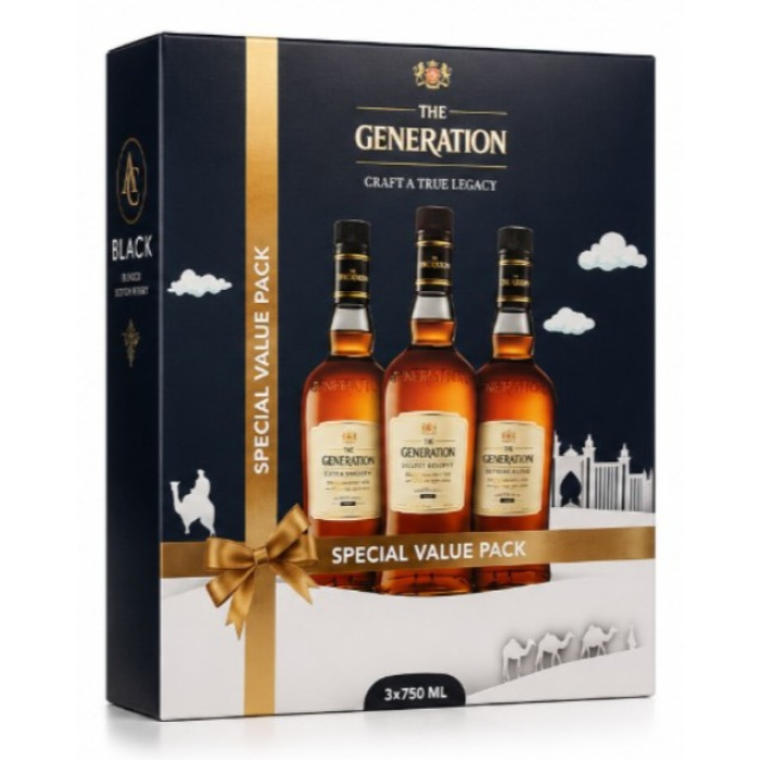The Generation Premium Blended Whisky Pack 75cl x3