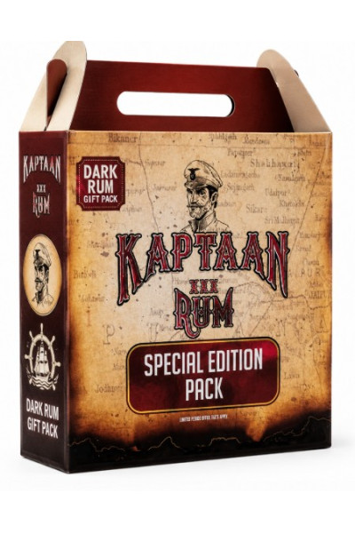 Kaptaan Dark Rum 2 X 75cl + 37.5 Cl Promo Pack