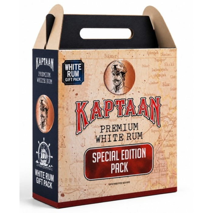 Kaptaan White Rum 2 X 75cl+ 37.5 Cl  Promo Pack