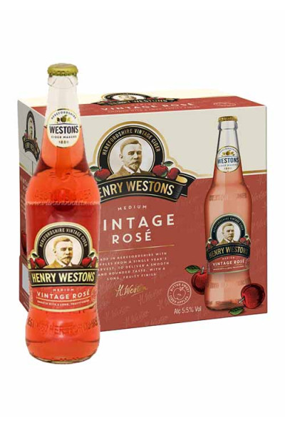 Henry Westons Vintage Rose Cider (5.5%) 50cl Bottle x8