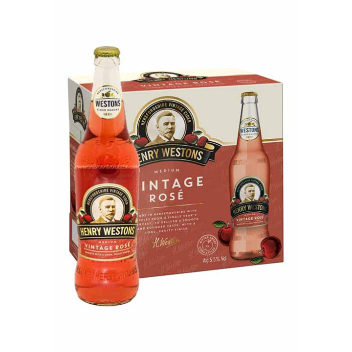 Henry Westons Vintage Rose Cider (5.5%) 50cl Bottle x8
