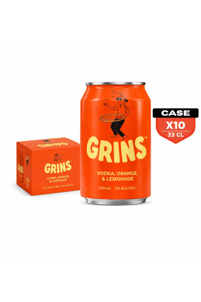 Grins Orange Mix Vodka 33cl Can x10