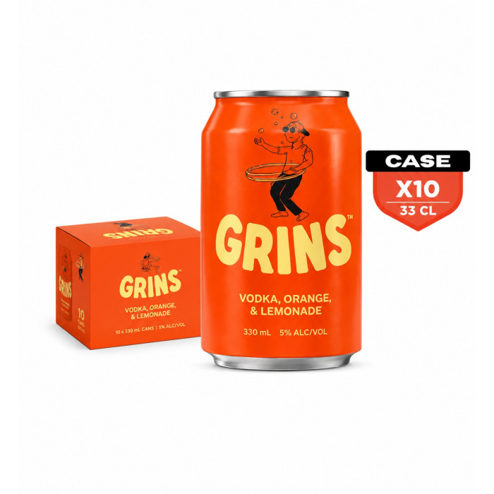 Grins Orange Mix Vodka 33cl Can x10