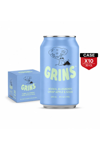 Grins Blueberry Mix Vodka 33cl Can x10