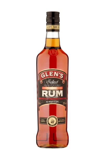 Glens Dark Rum 70 Cl Bottle 