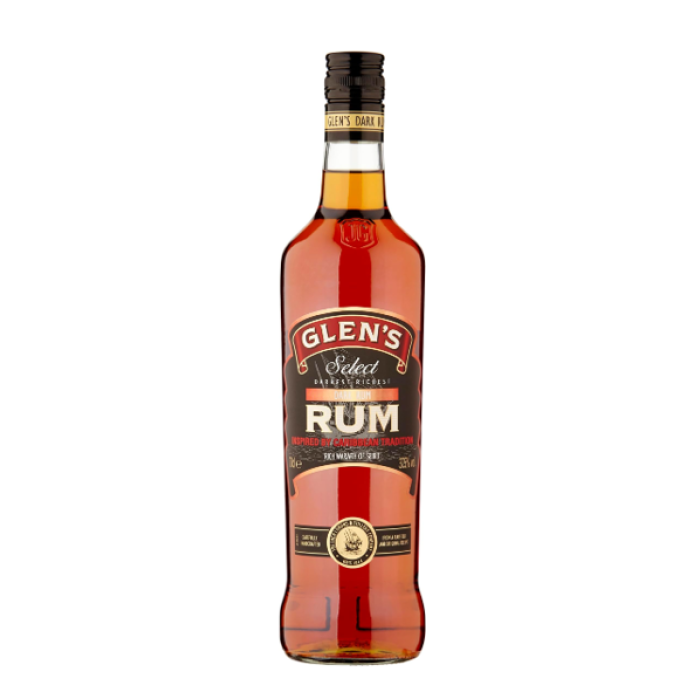 Glens Dark Rum 70 Cl Bottle 