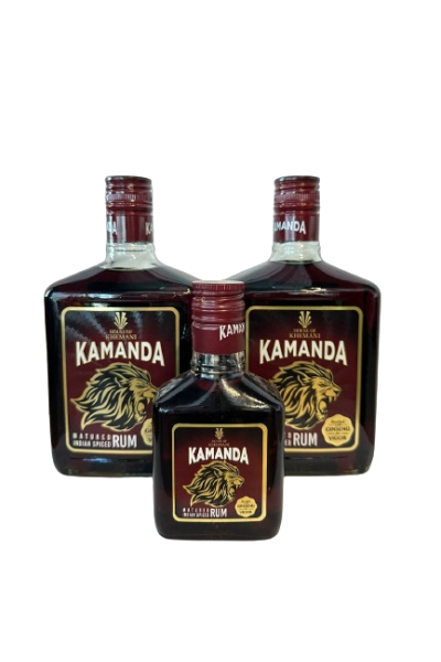 Kamanda Indian Spiced Rum Two 75cl Bottles + One 18cl Bottle Pack