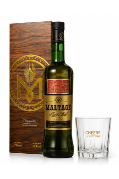 Maltage Aged Malt Whisky With Glass Pack 75cl Bottle