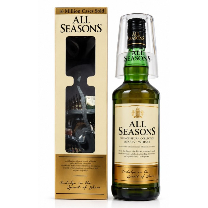 All Seasons Whisky Pack With Glasses  75 Cl Bottle 