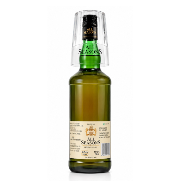 All Seasons Whisky Pack With Glasses  75 Cl Bottle 